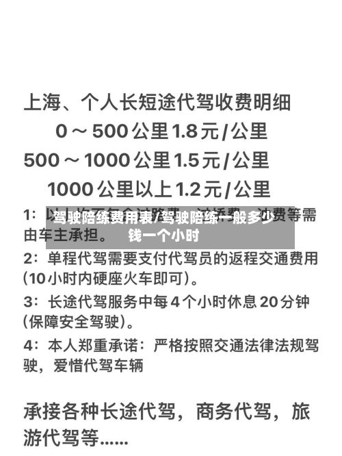 驾驶陪练费用表/驾驶陪练一般多少钱一个小时-第3张图片