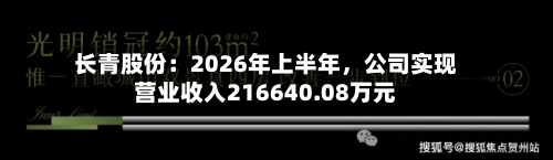 长青股份：2026年上半年，公司实现营业收入216640.08万元-第2张图片