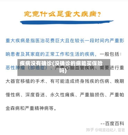 疾病没有确诊(没确诊的病能买保险吗)