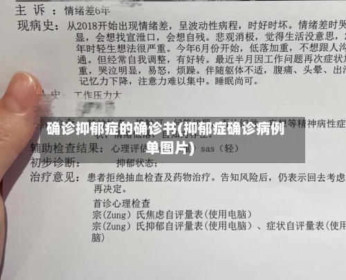 确诊抑郁症的确诊书(抑郁症确诊病例单图片)-第2张图片